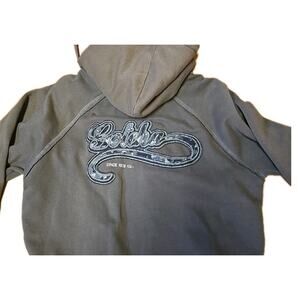 Vintage Gotcha Brown Surf Camo Zip Up Mens Sherpa Fleece Lined Hoodie- Sz Large